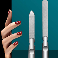 Lime à ongles professionnelle en acier inoxydable, double face, avec papier de verre, outil de manucure et pédicure pour des ongles lisses et brillants