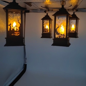 キャンドルライト城パンプキンゴーストハンギングライトハロウィーンデコレーションLEDランタンランプハロウィーンパーティー用品 - Product Image 2