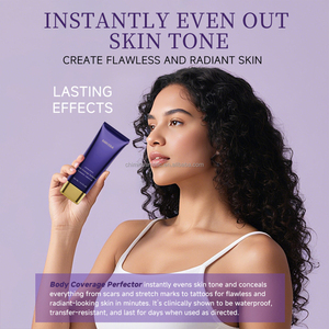 BARVENA <span class=keywords><strong>Correcteur</strong></span> corporel imperméable à couverture complète pour tatouages Cicatrices Tache <span class=keywords><strong>de</strong></span> naissance Finition naturelle hydratante Comprend une brosse applicatrice - Product Image 4