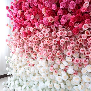 Panel de Pared de Flores Rosadas de Seda Artificial 3D 5D Fácil de Instalar, Rollo de <span class=keywords><strong>Fondo</strong></span> para Recepción de Bodas, Decoración de <span class=keywords><strong>Fondo</strong></span> para Fiestas en Casa - Product Image 1