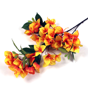 Bougainvillier artificiel en soie à 3 branches bon marché pour la décoration de mariage, la décoration de la maison - Product Image 3