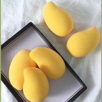 Großhandel Weicher Niedlicher Waschbarer Make-up-Schwamm in Mangoform mit PV-Box für Foundation-Verblendung
