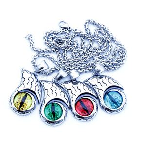 Colliers avec pendentif œil du diable cornes en acier inoxydable 316L collier créatif yeux maléfiques rouges pendentif pour hommes bijoux - Product Image 4