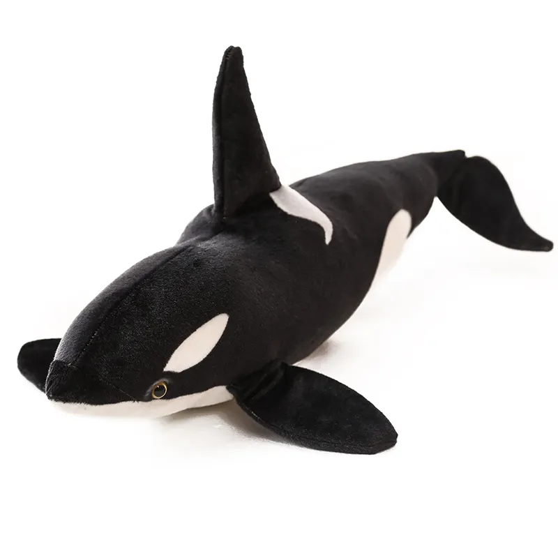 Factory black whale plush toy custom soft plush toy