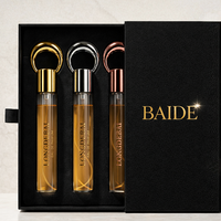 Nouvelle bouteille de parfum en verre cylindrique vide transparente de 10 ml, 15 ml, 20 ml, avec porte-clés, bouteille de parfum de luxe avec boîte cadeau