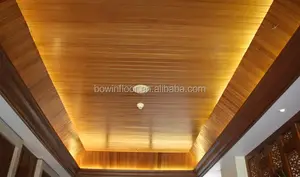 Soffitto di parete del pannello di parete del legno duro interno del teak finito UV
