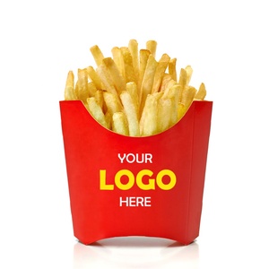 Scatole per Patatine Fritte Usa e Getta, Porta Patatine in Carta Kraft, Contenitore Personalizzabile con Logo per Fast Food da Asporto - Product Image 1