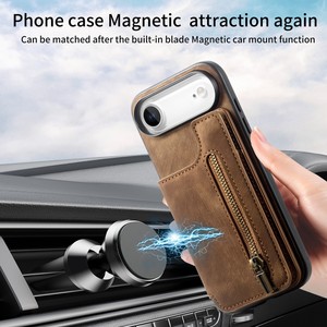 Ví da đựng thẻ, điện thoại di động, dành cho iPhone 17, có khe đựng thẻ, ốp lưng da cho iPhone 13, 14, 15, 16, 17 Pro - Product Image 3