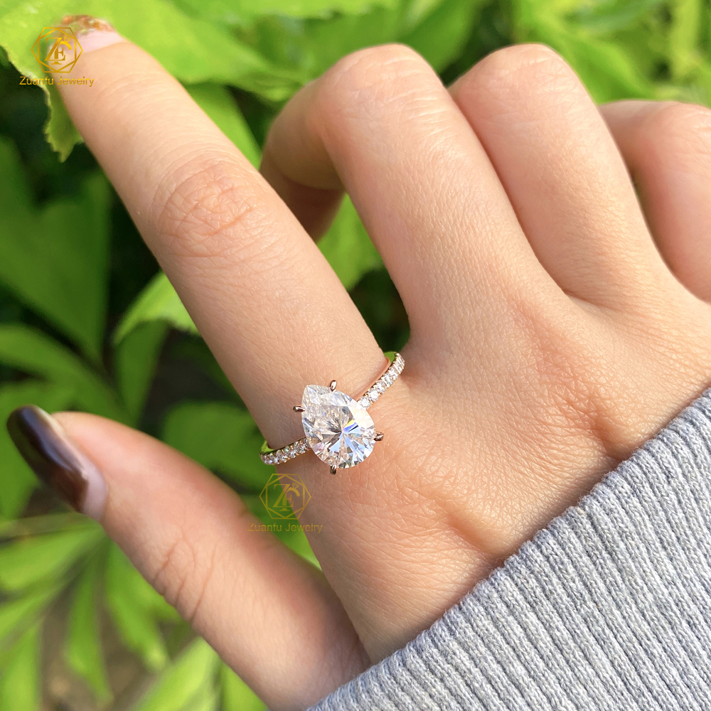 solid yellow gold moissanite engagement ring