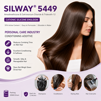 Émulsion d'Amodimethicone Silway 5449, matière première cosmétique liquide pour produits capillaires