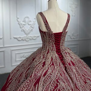9935 High Quality High Waist Banquet Host Evening Party Dresses <b>Red</b> Formal Gown for Women - Product Image 3