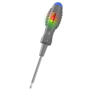 Tournevis testeur de tension industriel haute luminosité à double interrupteur en plastique pour électriciens professionnels - Détection de circuit ouvert - Product Image 1
