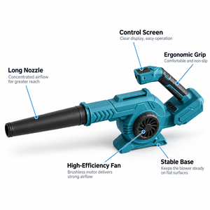 <span class=keywords><strong>Souffleur</strong></span> à main sans fil HJT, prix de gros, batterie lithium 21V, <span class=keywords><strong>souffleur</strong></span> d'air électrique à haute vitesse pour jardin - Product Image 3