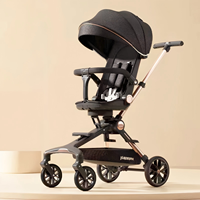 Poussette bébé pliable légère et haute, poussette bébé compacte et portable avec un design facile à plier