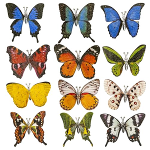 Papillons artificiels en plumes de 12 cm, décorations colorées pour pots de fleurs pour Pâques, Noël, Halloween, Nouvel An, Saint-Valentin - Product Image 1