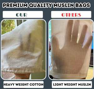 Eco Books Grocery Fruits Vegetables Reusable 100% Organic Cotton Double <b>Drawstring</b> Natural Fine Cloth <b>Bag</b> - Product Image 2