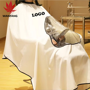 Cape de coiffure de salon personnalisée Cape de barbier avec fenêtre de visualisation transparente <span class=keywords><strong>Tablier</strong></span> de cape de coupe de cheveux imperméable - Product Image 1
