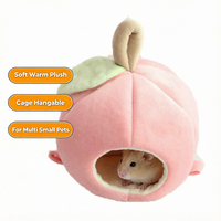 Nouveau hamac-couette suspendu en peluche en forme de pêche pour petits animaux, idéal pour hamsters, lapins et cochons d'Inde dans la cage