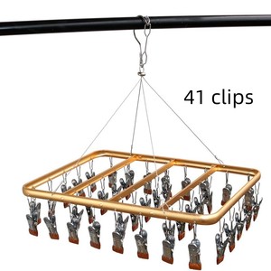 Support de séchage en tissu cintre carré rond en alliage d'aluminium avec crochet pivotant blanchisserie métal vêtements pliable OPP sac unique - Product Image 2