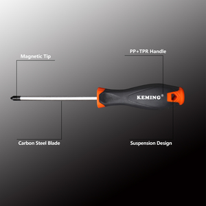 مفك براغي مغناطيسي مزدوج الاستخدام من KEMING بشفرة من الصلب الكربوني مقاس 4/5/6/8 بوصة مع برشام كبير خاص في نهايته يمكن استخدامه كمطرقة صغيرة - Product Image 2