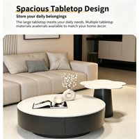 Table basse ronde en dalle de roche blanche, style minimaliste crème, pour salon, prix d'usine