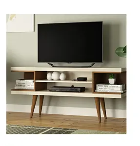 50 Inches Wooden TV Console Table TV Cabinet Low Entertainment Center Narrow Media Console TV Stand for Living Room Bedroom
