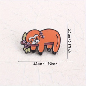 Sloth Sanctuary Pin-Pelusa cubierta de musgo con expresión Zen y hojas de brillo UV, joyería ecológica - Product Image 4