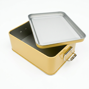 Multicolor Rectangular Double Clasp Metal Tin Box Lockable Storage Tin Can For Cookie Candy Jewelry Gift Packaging - Product Image 6