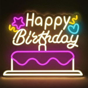 Letrero de Neón de Feliz Cumpleaños, Letrero LED Acrílico Personalizado, Luces de Neón para Decoración de Habitaciones y Fiestas de Cumpleaños en Casa - Product Image 6