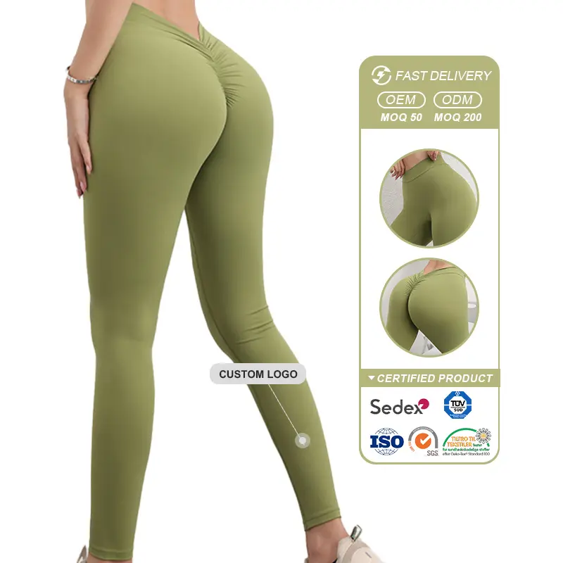 Back V Cut Leggings Tight Butt Lift Sports Leggings Sexy Peach Butt Fitness Yoga Pants