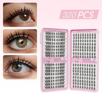 Extensions de cils individuels 3D effet plume, bande ultra-fine, longueurs mixtes, légères, pour pose DIY