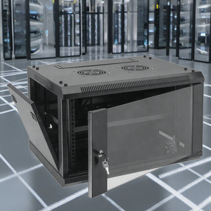 사용자 정의 크기 19 인치 스틸 네트워킹 랙 600mm 깊이 6RU 9 단위 12U 선반 트레이 및 유리 문 보안 OEM ODM 블랙 캐비닛 - Product Image 5