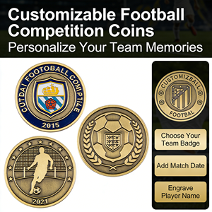 Moneta Commemorativa Personalizzata in Metallo 3D Placcata Oro, Argento o Ottone per Campionati di Calcio e <span class=keywords><strong>Spirito</strong></span> di Squadra - Product Image 6