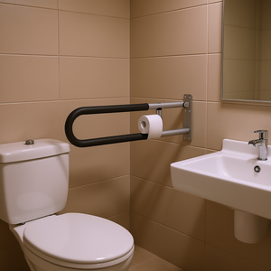 Barre de sécurité pour toilettes, 30 pouces, antidérapante, pliable, équipement de salle de bain, capacité de 300 lb - Product Image 2