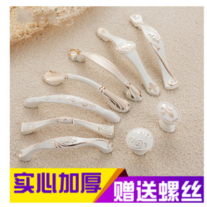 Ivory White Zinc Alloy Cabinet Handle Bar Minimalist Solid Thickened <b>Gold</b> Edge <b>Drawer</b> Wardrobe Door <b>Pull</b> - Product Image 2