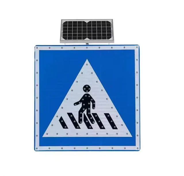 Solar Powered Flashing LED Pedestrian Crossing Sign
