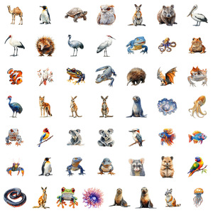 50PCS animales australianos Phascolarctos Rana canguro serpiente pegatina - Product Image 3