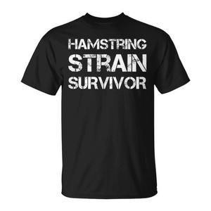 T-shirt Hamstring Strain Survivor noir pour adulte, coupe unisexe - Product Image 1