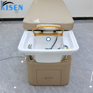 Nouveau design professionnel : Lit de lavage multifonctionnel pour spa capillaire, chaise plate de luxe pour salon de coiffure avec vapeur intégrée - Product Image 5