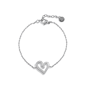 Pulsera de cristal con forma de corazón Amy Amy, cadena de plata 925, joyería romántica para mujer, uso diario P0034 - Product Image 3