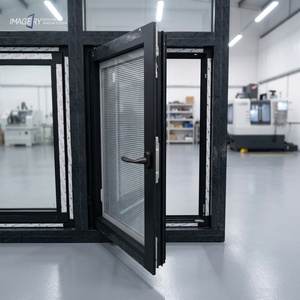 Ventanas Abatibles y Oscilobatientes de Aluminio 8018 con Rotura de Puente Térmico, Persianas Integradas, Aislamiento Acústico e Impermeables para Proyectos - Product Image 1