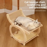 Lit et canapé-lit pour chat en bois, résistant aux griffures, double couche, avec griffoir et chaise à griffer