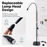 Lámpara UV para Pestañas con Soporte de Pie, 6W, Potencia Ajustable, Luz LED UV de 395-400nm para Curado de Extensiones de Pestañas, con Pedal Silencioso