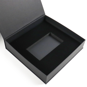 Customized logo High Quality Packaging Black Textured Paper Magnetic Paper <b>Box</b> for Cosmetic Products with Foam Insert - Product Image 6