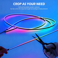Bande lumineuse LED RGB pour voiture, kit d'éclairage ambiant à fibres optiques 18 en 1, 16 millions de couleurs