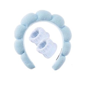 Bandeau en éponge nuageuse à couronne haute pour le lavage du visage, le maquillage, le spa, les mariages, les cadeaux de demoiselle d'honneur, unisexe, en tissu éponge doux - Product Image 6