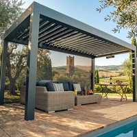 Pergola automatique en aluminium Airfun, toit rétractable motorisé, stores latéraux à lamelles, bioclimatique, coupe-vent, imperméable