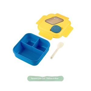 Boîte à lunch en plastique double couche, compatible micro-ondes, de qualité alimentaire, étanche, portable, avec séparateur et cuillère - Product Image 6