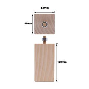 Квадратная ножка из необработанного каучукового дерева 53x53x100 мм - Product Image 2