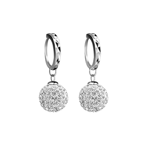 Wholesale 2021 925 <b>Silver</b> Round <b>Hoop</b> Earrings for Women Cute Geometric Flashing Style for Wedding and Party Gift - Product Image 1